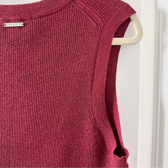 MICHAEL Michael Kors Red Metallic Knit Sleeveless Sweater Womens Size Medium NWT - Picture 14 of 17
